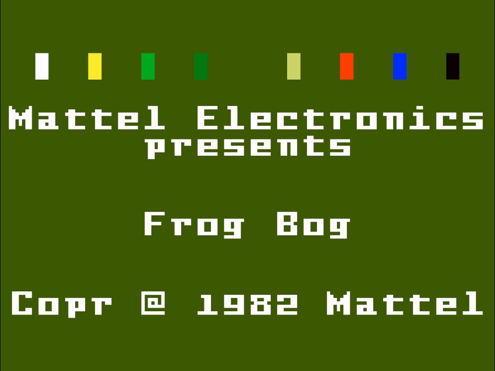 Title Screen of Frog Bog for Intellivision